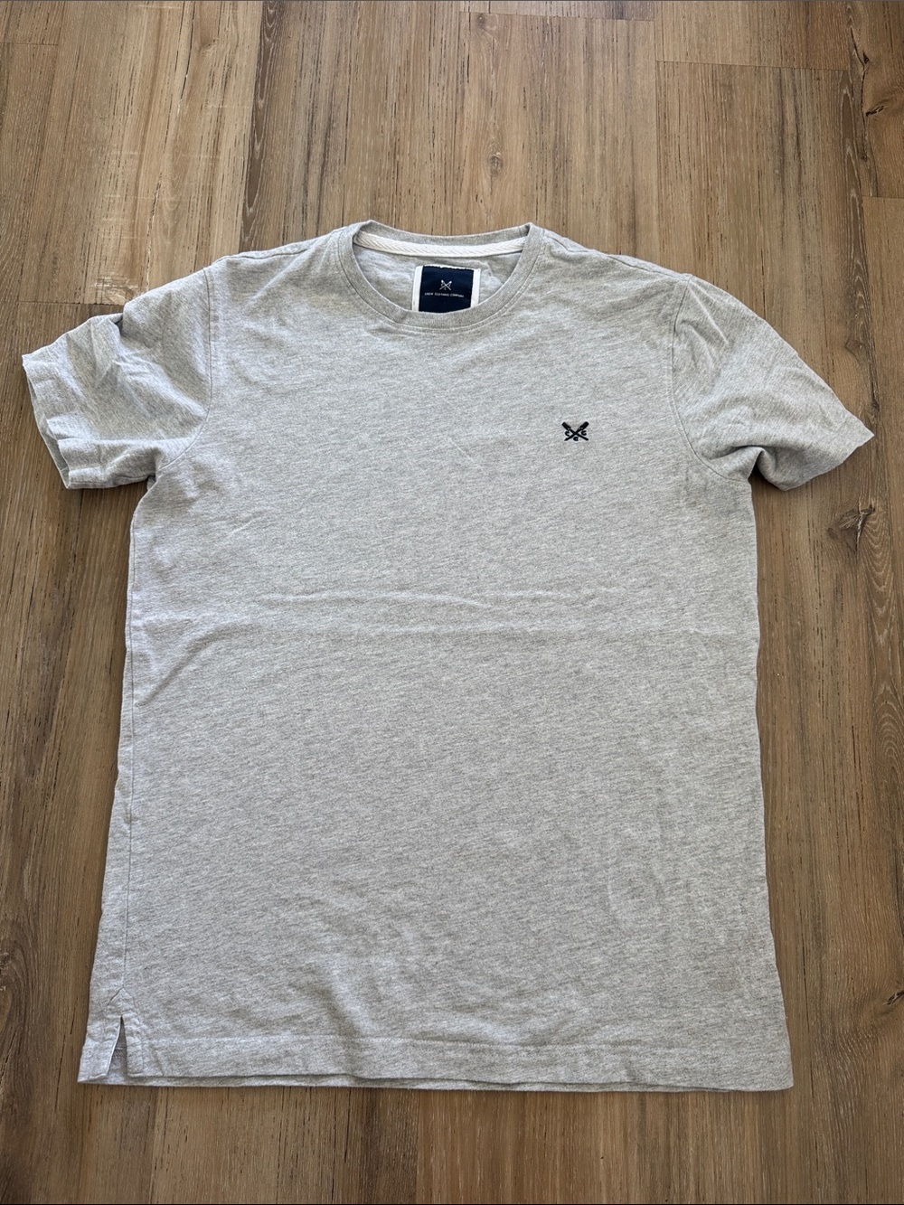 Men's Short Sleeve Crew Tee with Crew Clothing Co Embroidered Logo — Light Gray
